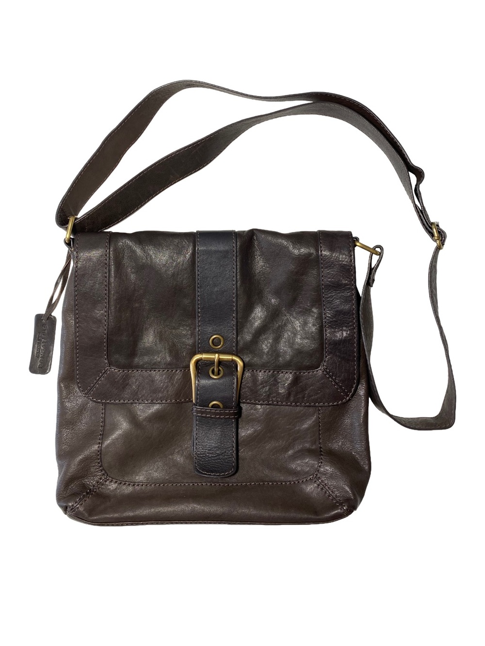5TH Avenue | Genuine Leather Brown Crossbody Messenger Bag